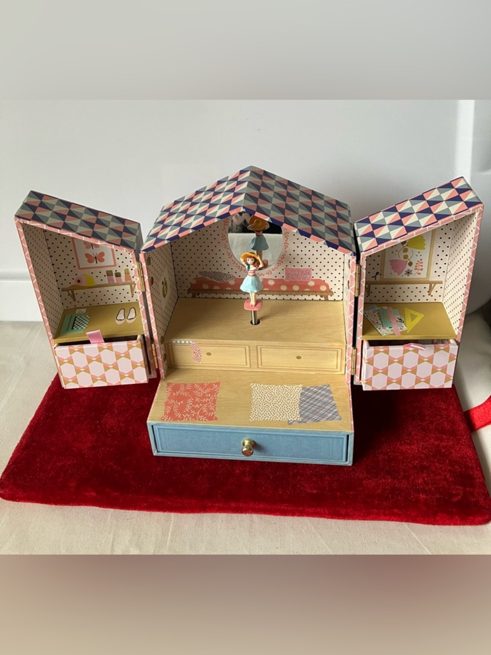 Djeco France Tinou Shop Girls Childs Jewelry Music Box Magic Flute EUC